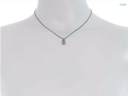 Pre-owned Adornia Mini Lock Diamon Necklace