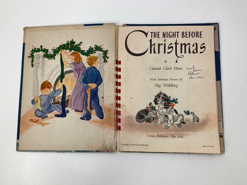 The Night Before Christmas Clement Clark Moore 1946 Pop Up Book Rare Spiral Book