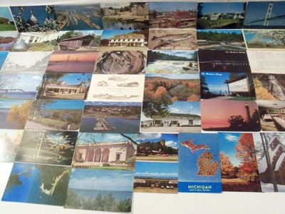 MICHIGAN! MI MICH 50+ POSTCARD LOT PICTURESQUE VIEWS OF ROADSIDE AMERICANA! #155