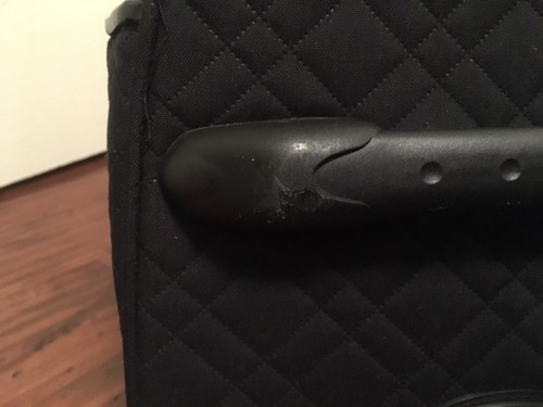 Vera Bradley Black Quilted Rolling Weekender Luggage