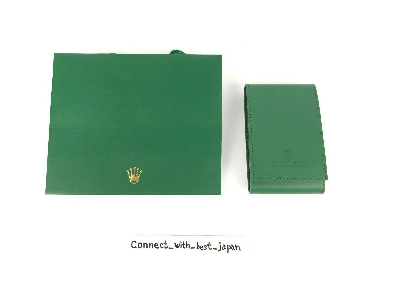 ROLEX 緑色レザーケース Rolex Travel Case Leather Green Unused Watch Novelty ROLEX