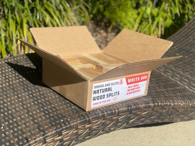Smoke and Slice 12 Lb 6 In. Kiln Dried Oak Wood Splits For Smoking, Pizza, BBQ