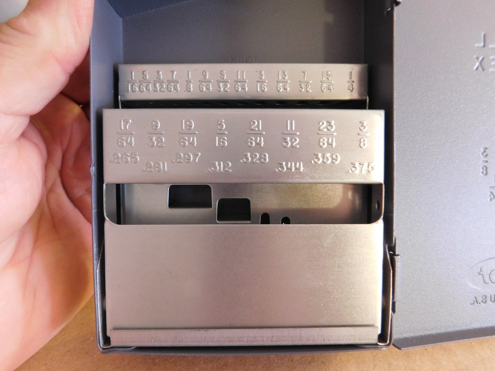 NEW HUOT DRILL INDEX CASE 1/16 TO 3/8 BY 1/64