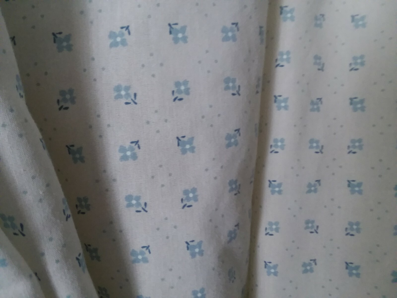 Vintage Kitchen Curtains blue floral country ruffle With Ties Each Panel 45X80