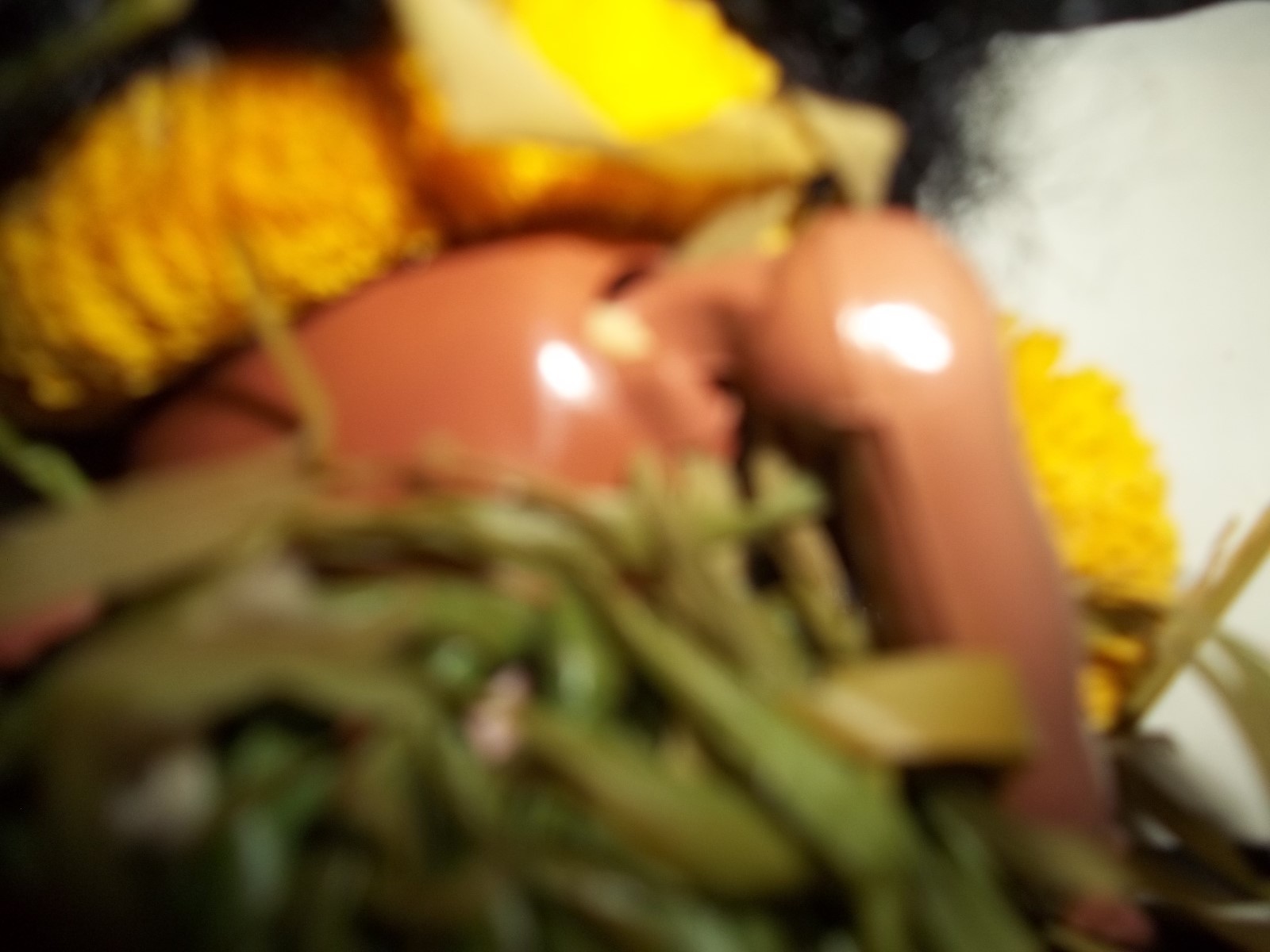 Hawaiian hula girl with grass skirt