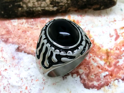 Anillo sello negro hombre hot sale