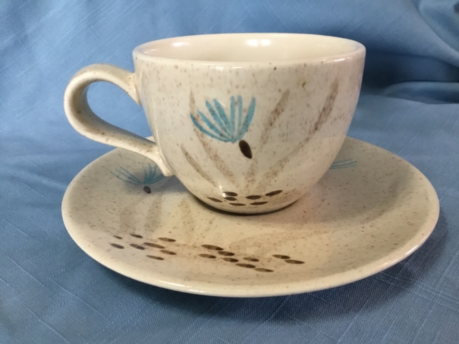 Vintage Mid Century 1950's Red Wing Bob White Quail Cup & Saucer Set