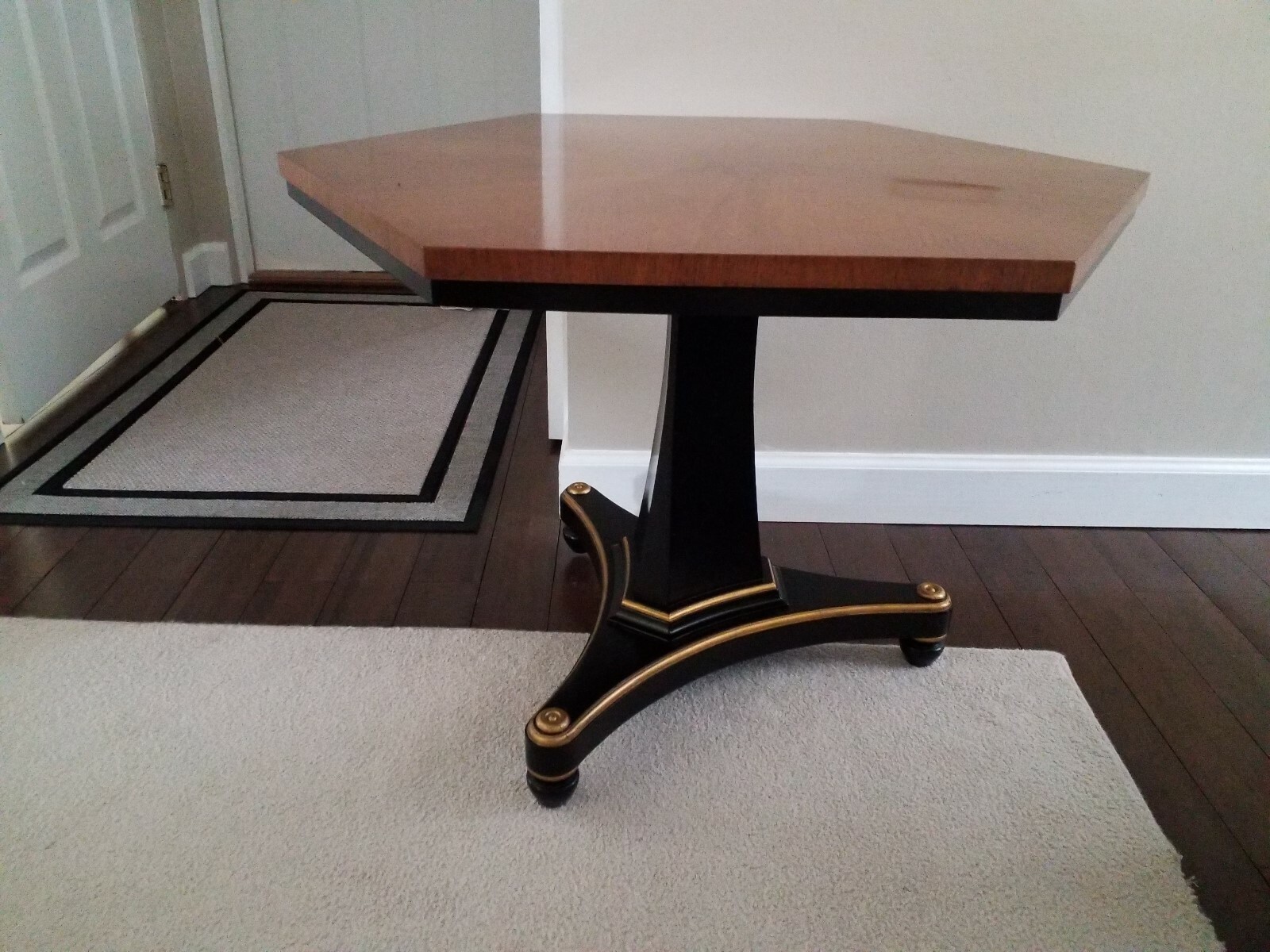 Vintage black and gold empire style side tables (Baker, Hollywood Regency?)