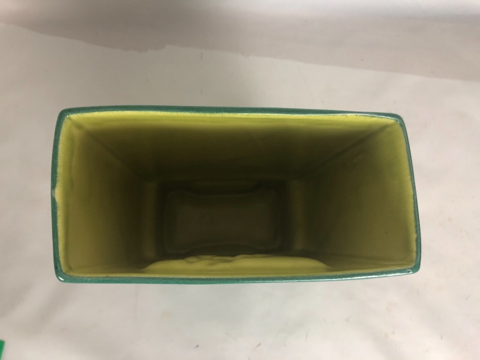 RED WING POTTERY FIGURAL GREEN  VASE #B2001 WITH LABEL