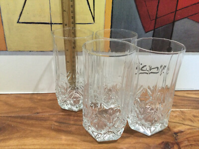 Martha Stewart Butterfly Ice Tea cooler tumbler glasses set of 4 in 5 3/4'' MINT
