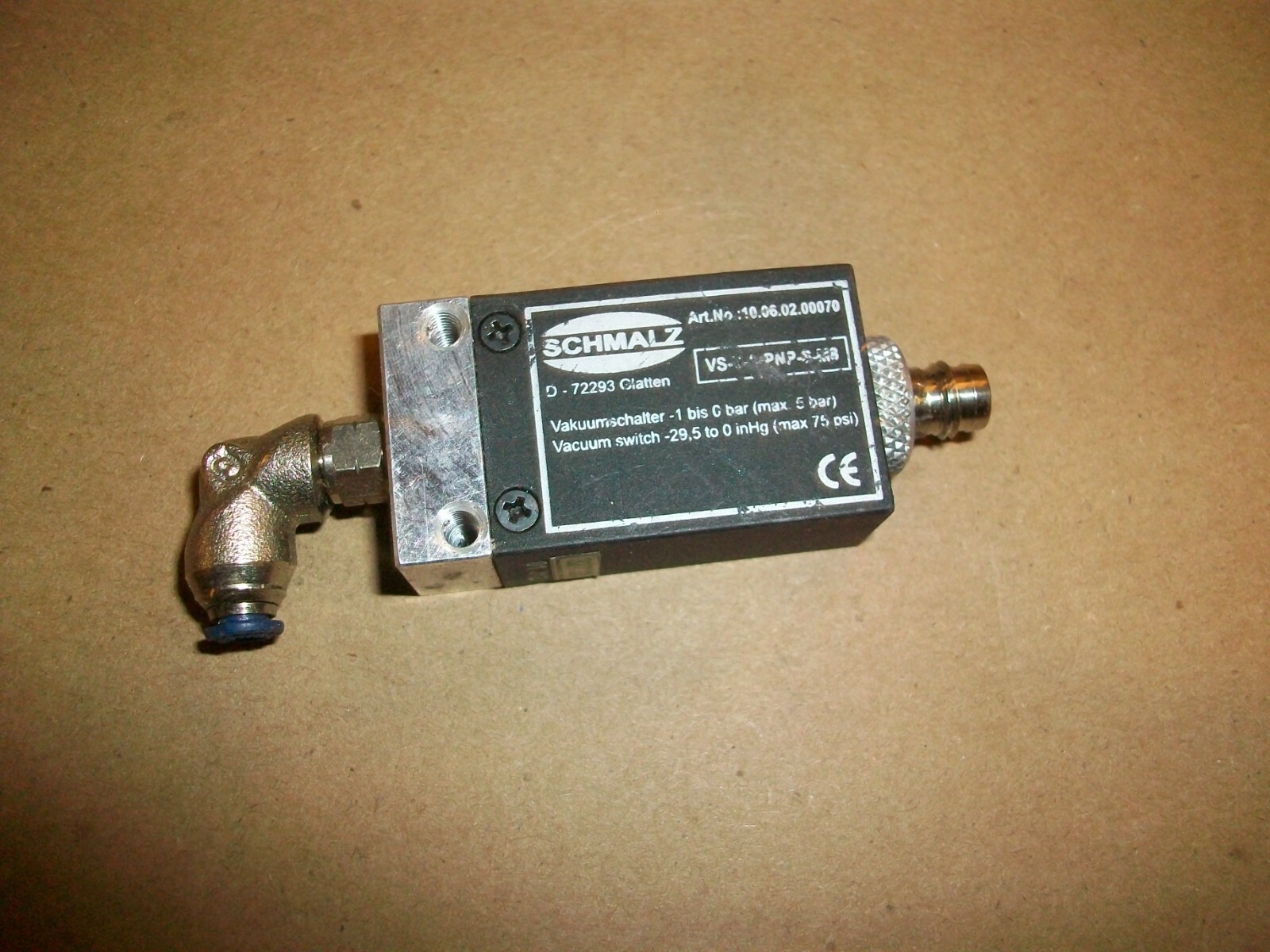 Schmalz Vacuum Switch VS-V-A-PNP-S-M8 # 10.06.02.00070 USED