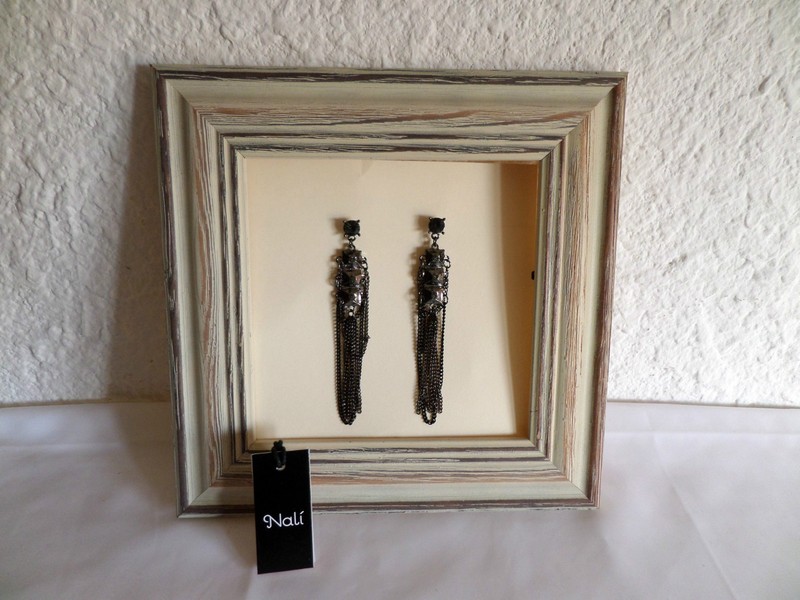 Magnifique Pendants Boucle D'Oreilles Fantaisies Noir ArgentÃ© Nali 