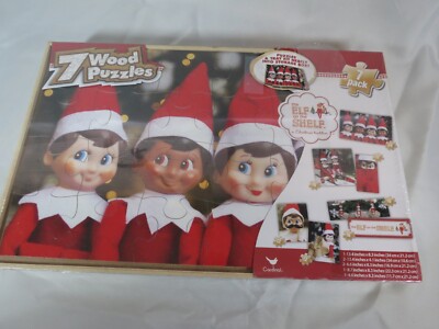 Elf on the Shelf Wooden Puzzle Set - 7 Puzzles total - Brand New & Sealed