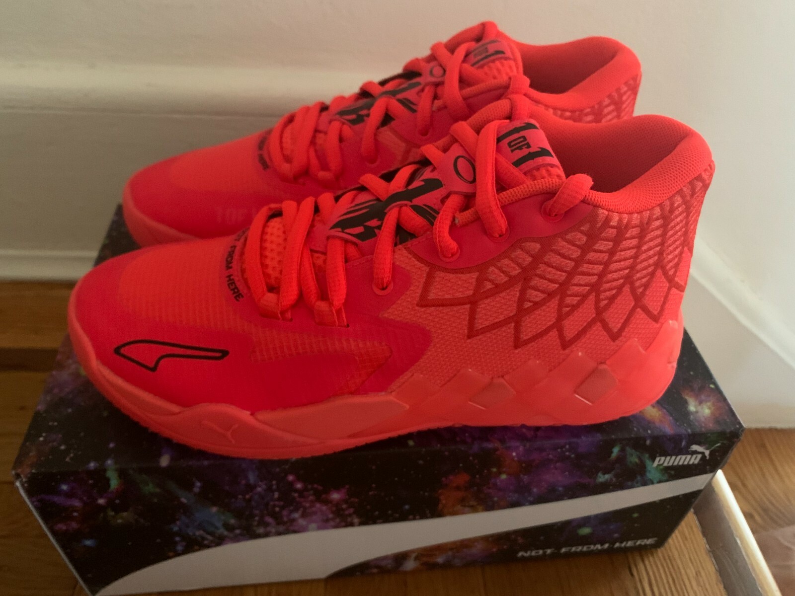 Pre-owned Puma Mb.01 Not From Here Size 7 Gs Lamelo Ball Red Blast Ds 376886-02