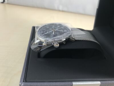 Pre-owned Zeppelin Watch Hindenburg Black Dial Moon Phase 7036m3 Men
