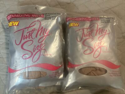 Lot of 2 Leggs Just My Size Pantyhose 4x Control Top Gold Sheer Toe NEW 90415