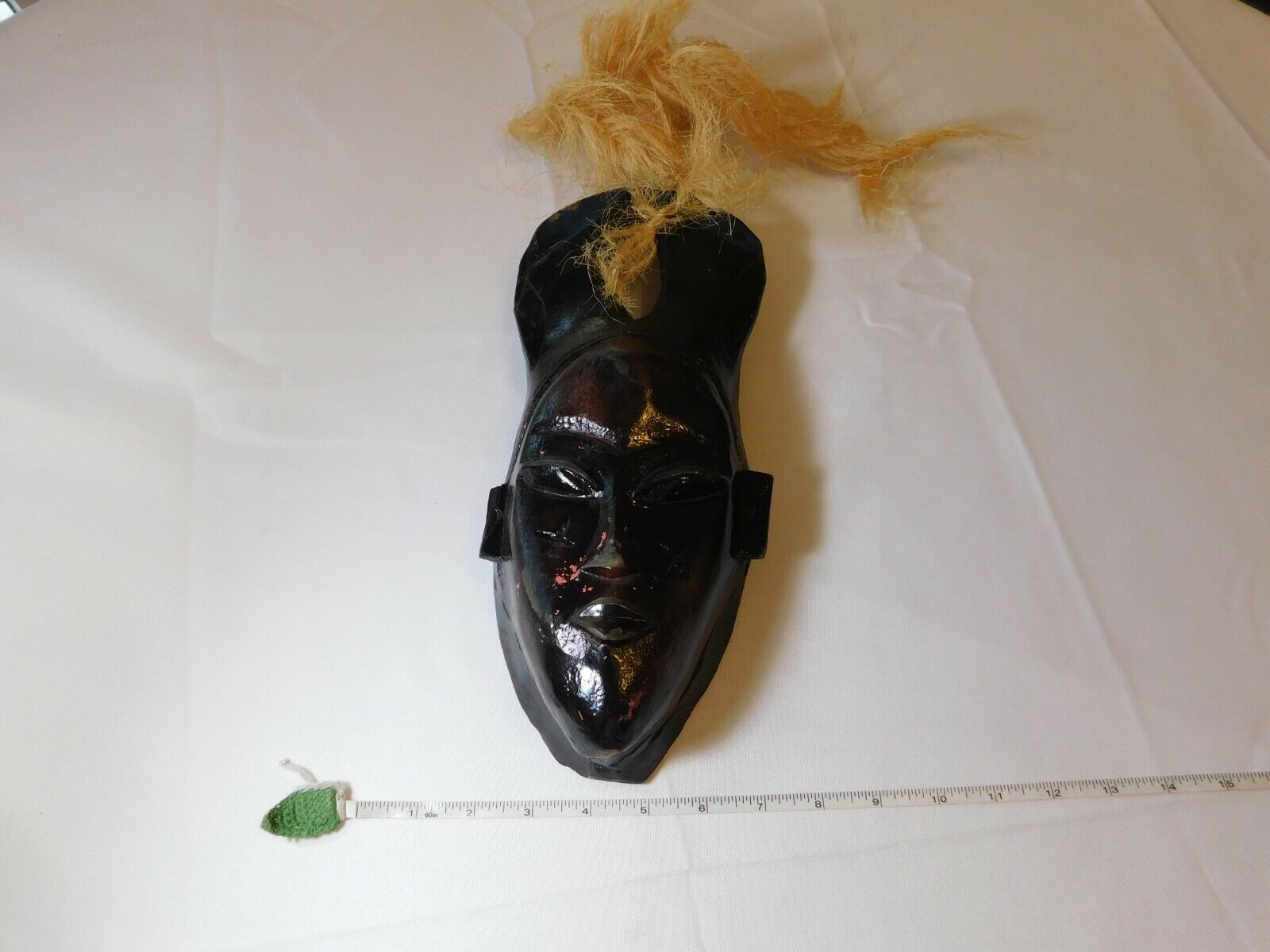 Vintage African tribal mask Queen female ? painted wall hangin...