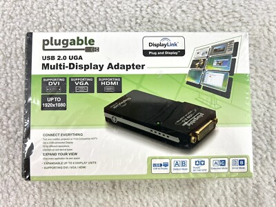Plugable USB 2.0 UGA Multi-Display Adapter Display-Link DVI VGA HDMI 1920x1080