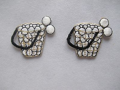 #3644 Lot 2Pcs Golf Ball w/Ball Basket Embroidery Iron On Applique Patch