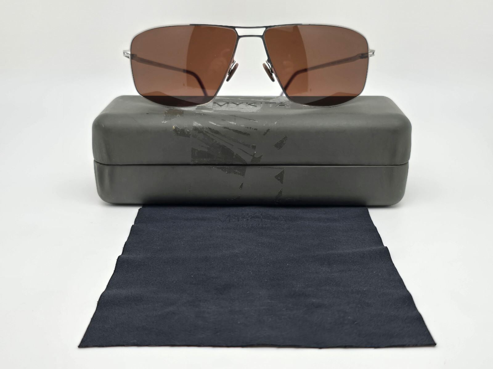 Mykita Lite Sun Peer Col 051 Silver Frame Brown Lens Aviator