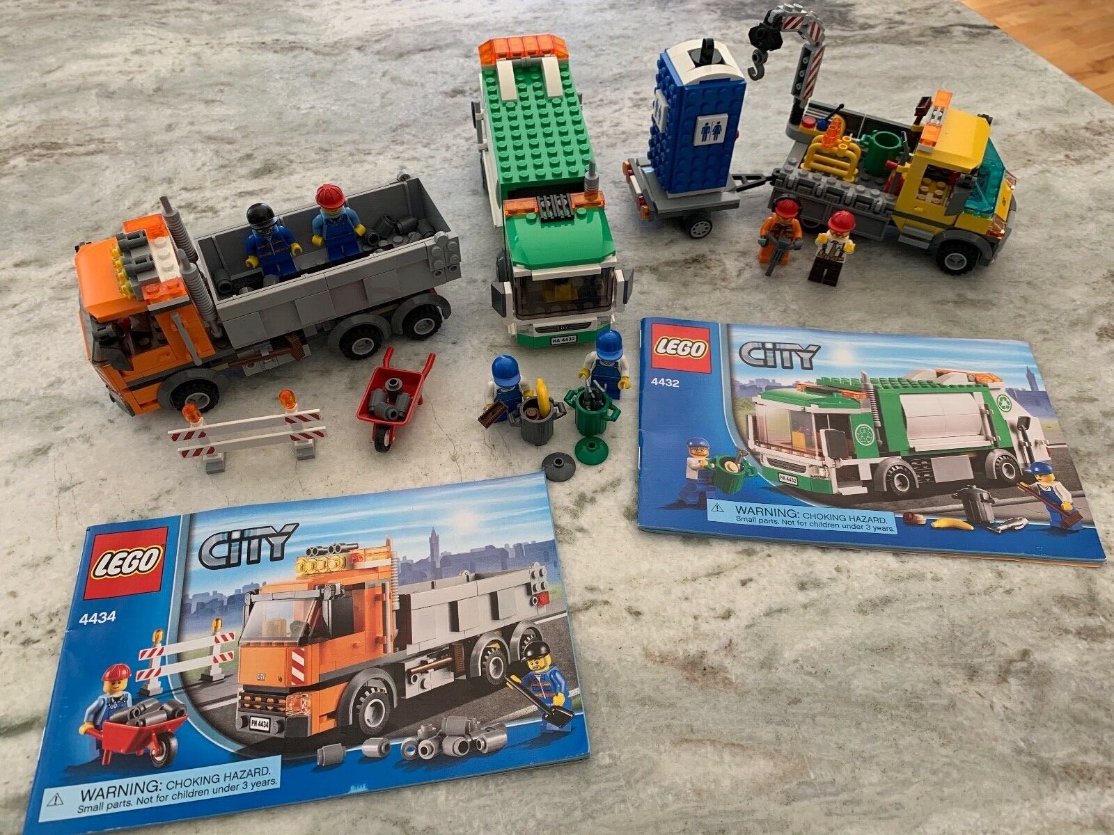 Lego City Lot Of 3 Public Works Construction 4432 4434 Complete