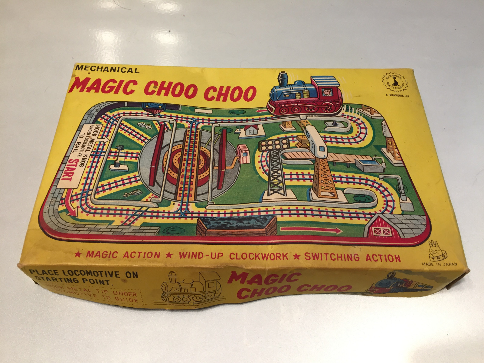 Mechanical Magic Choo Choo - Wind Up Tin Toy - T.P.S. Japan Frankonia Toy
