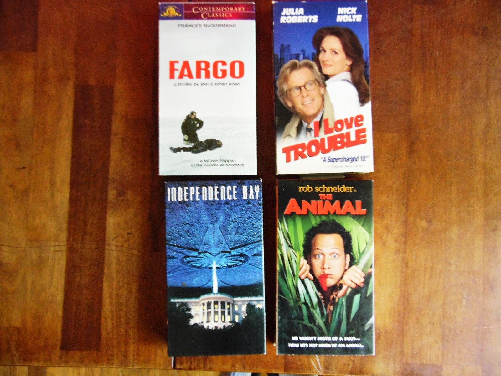 44 USED MIX LOT OF VHS TAPES W/SOME/MOSTLY SLIPCOVERS