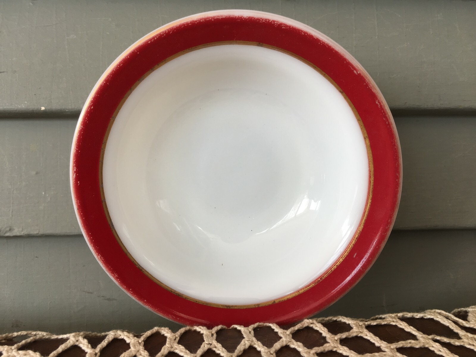 Vintage Pyrex Flamingo Pink Band Gold Ring Berry Bowl 5 1/2