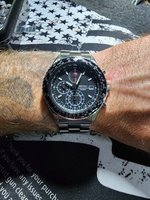 Seiko Flightmaster Pilot 7T92-0CF0 Quartz Chronograph Black