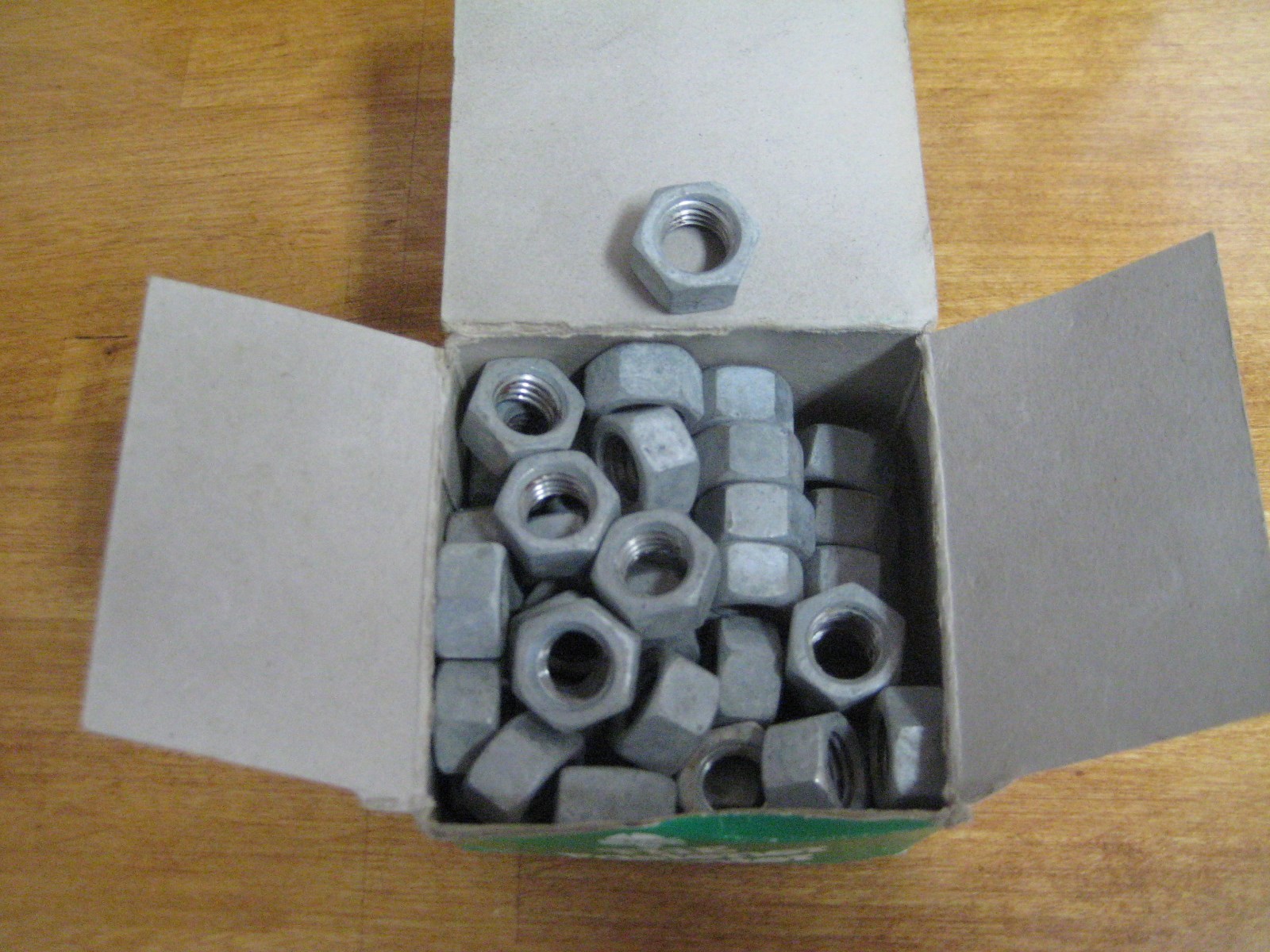 Galvanized, Hex-Nut 1/2-13. Box of 50. Brand New !!!