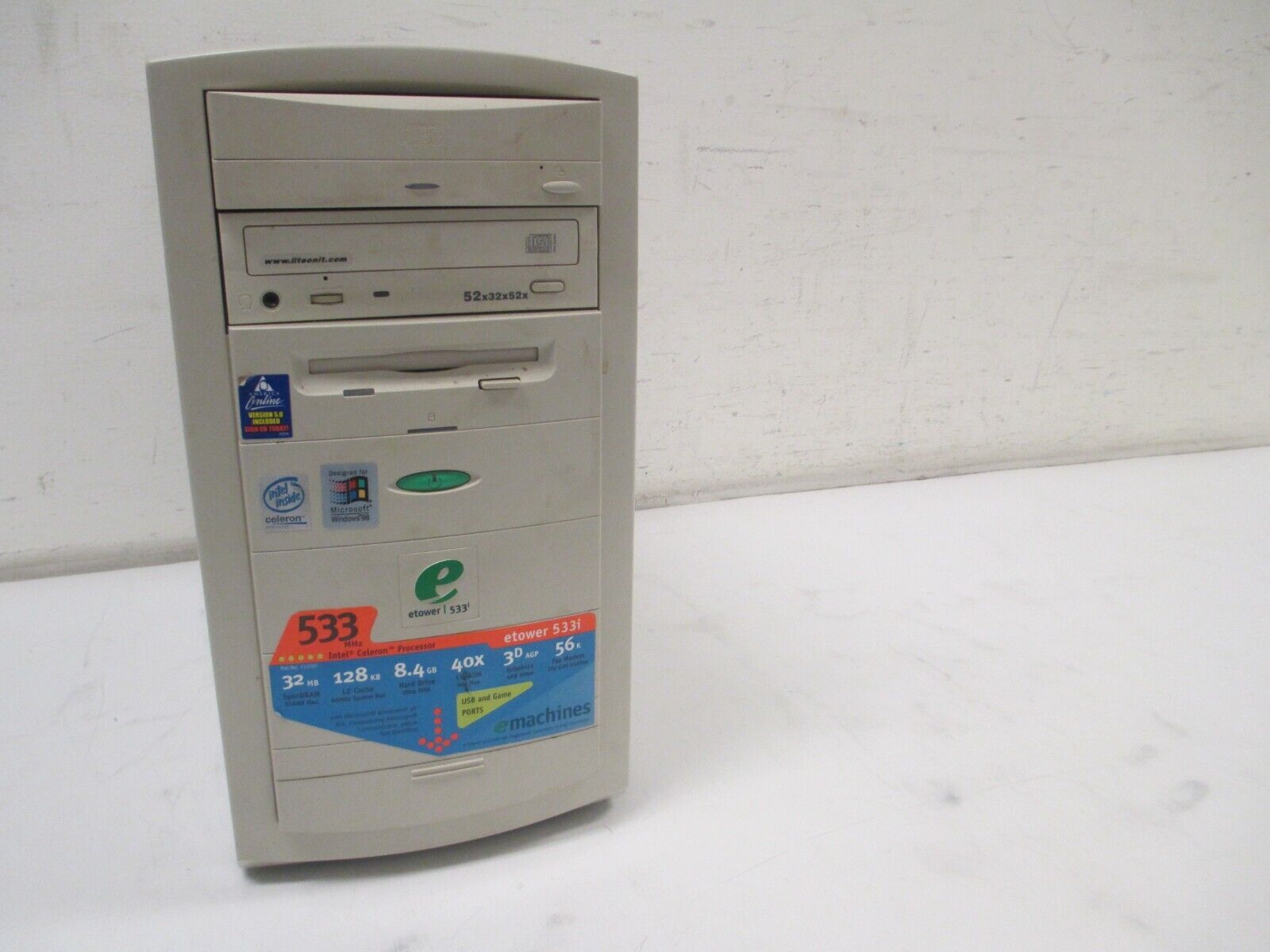 Vintage Emachines e-tower 533i 8.4GB RAM, Celeron CPU, 512MB Vintage Emachines e-tower 533i 8.4GB RAM, Celeron CPU, 512MB