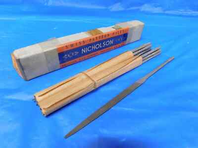 LOT OF 12 NICHOLSON X.F. 6 1/4'' No.0 FLAT HAND NEEDLE POINTED DOUBLE CUT USA