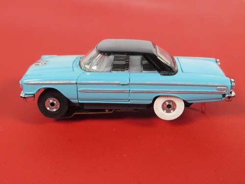 Aurora ThunderJet Tjet 500 1963 Ford Galaxie Hardtop Turquoise/Black HO Slot Car