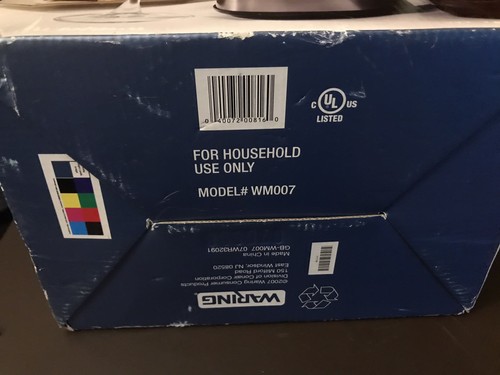 Waring Pro Electric Martini Maker Model WM007