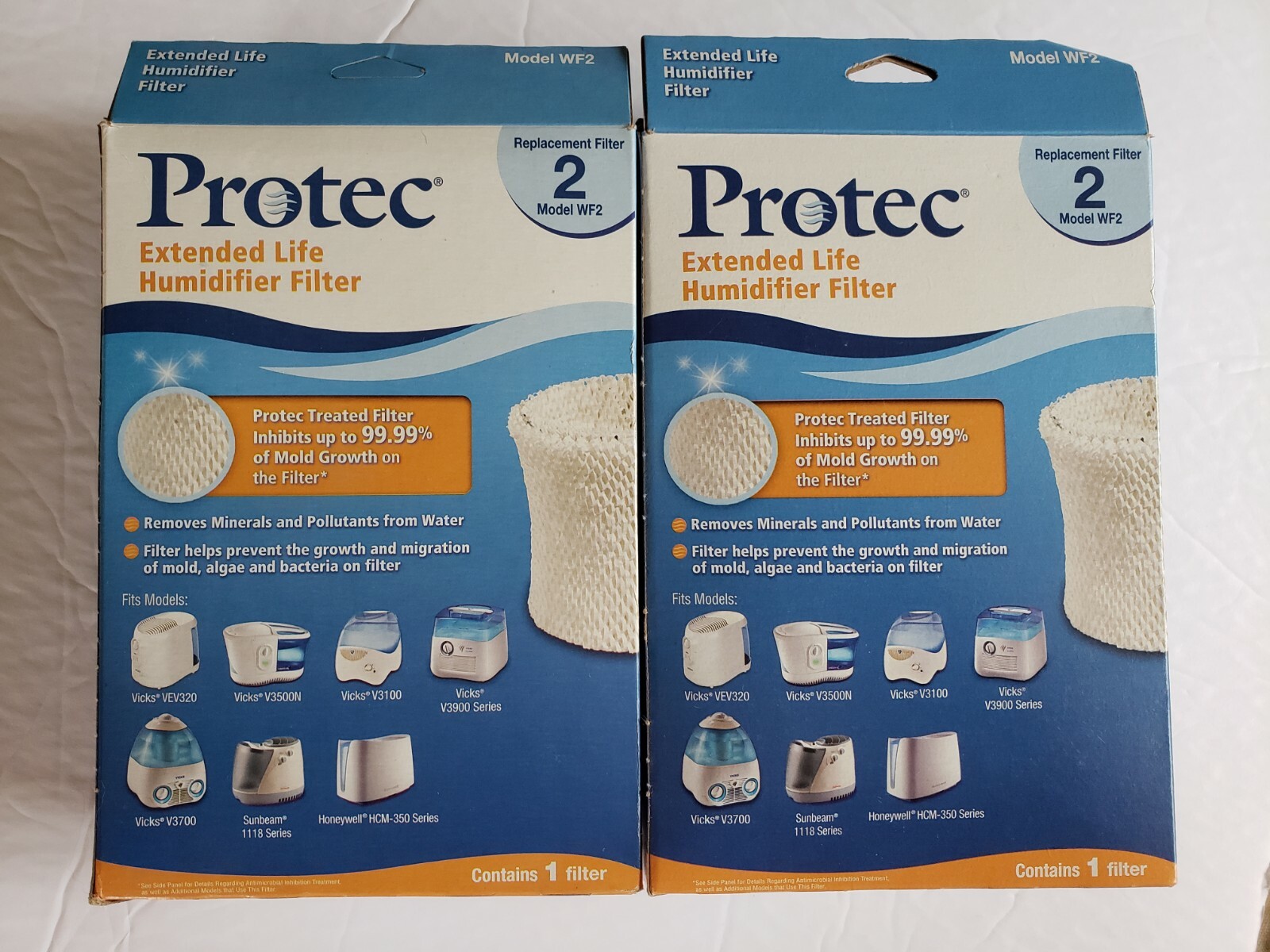 Replacement Humidifier Filter for Protec Model WF2 Extended Life (Pack of 2)