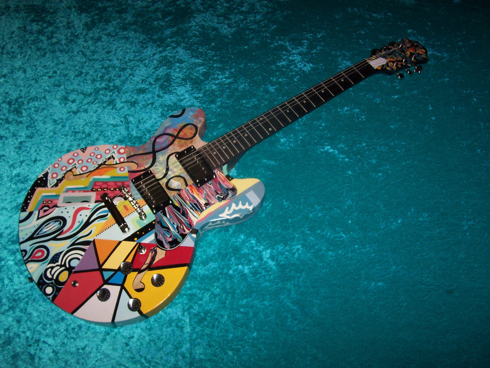 Wild hand painted Epiphone Dot Electric Guitar es 335 semi hollow vintage