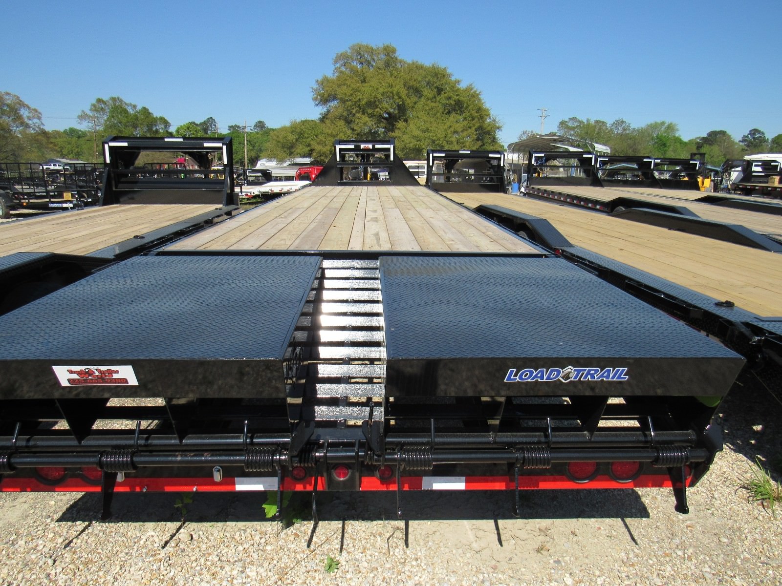 34'  DECKOVER GOOSENECK--2/10K DEXTER AXLES--LOAD TRAIL-5' DOVE W/MAX RAMPS
