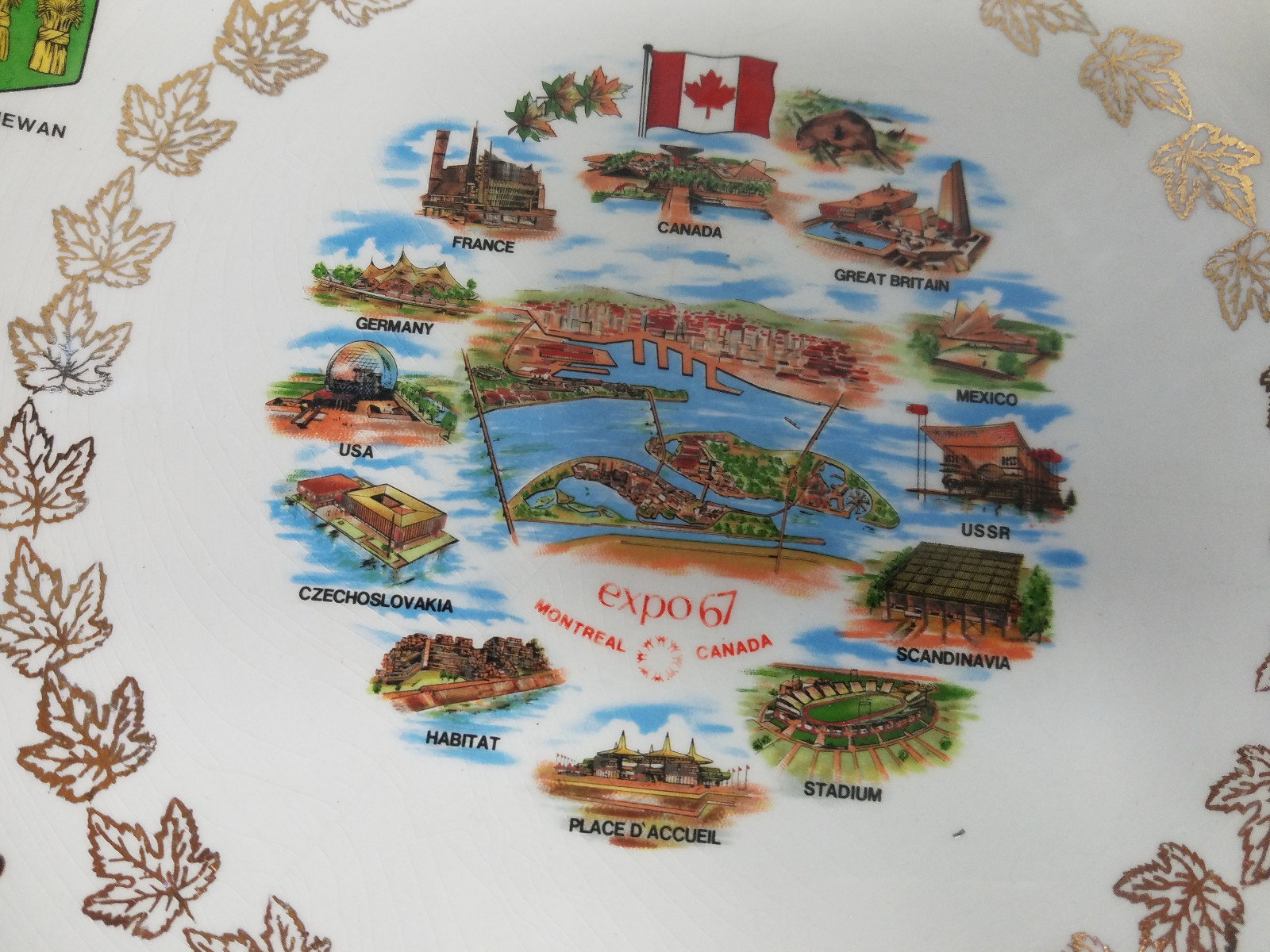 Vintage Expo 67, Montreal Canada, British Anchor, England, Hostess Ware, plate!
