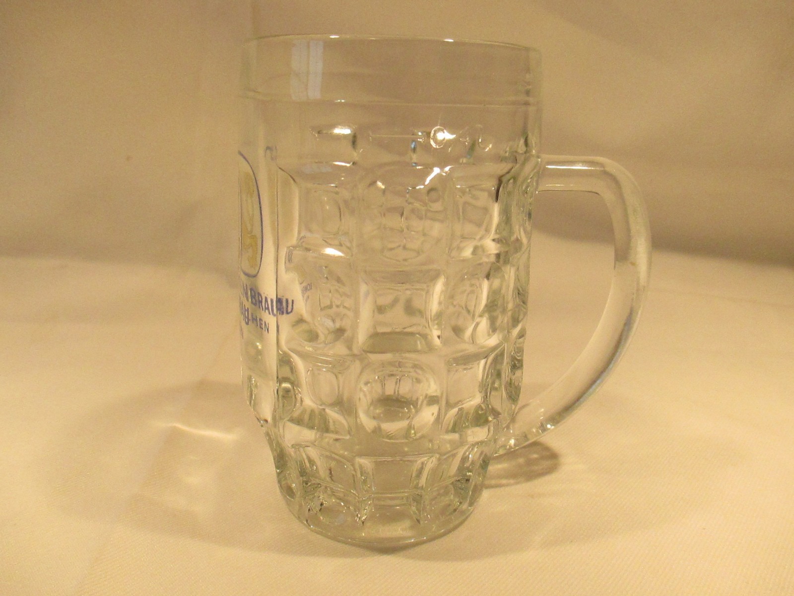 Vintage Lowenbrau Munchen 0.5L Dimpled Beer Glass Munich Germany Brewery