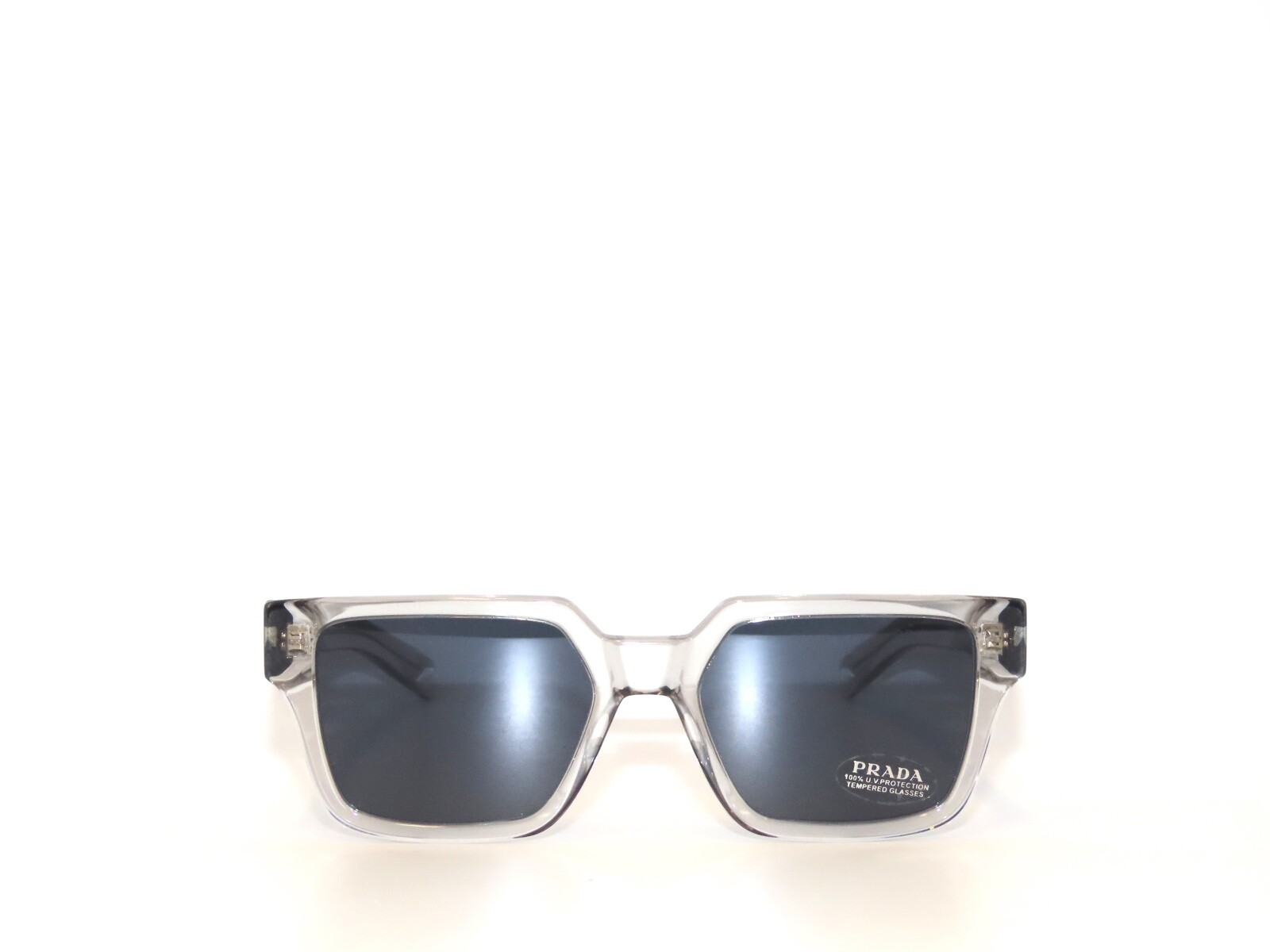 Pre-owned Prada 03zs U430a9 Transparent Gray Blue Sunglasses Pr03zs