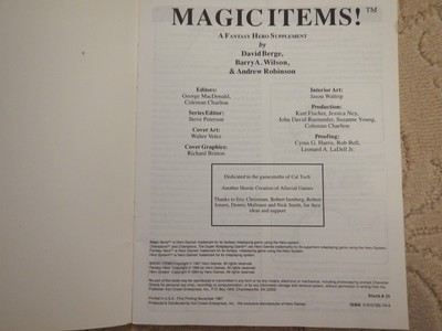 Magic Items: A Magical Supplement, 1987