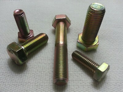 NEW M22-1.5 x 50 mm DIN 961 Hex Cap Screw Yellow Zinc 10.9 Steel