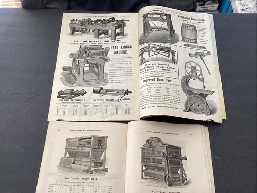 3 1800s Trade Catalogs Feed Mill Lathe Pumps Fire Dept Farming Machinery