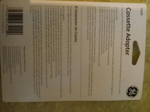 GE Cassette Adapter 23400 NEW in sealed package audio cord