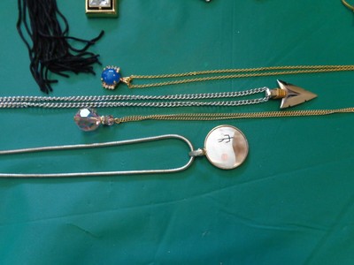 Lot of 15 Gold & Silvertone Pendant Necklaces Rhinestones, & More