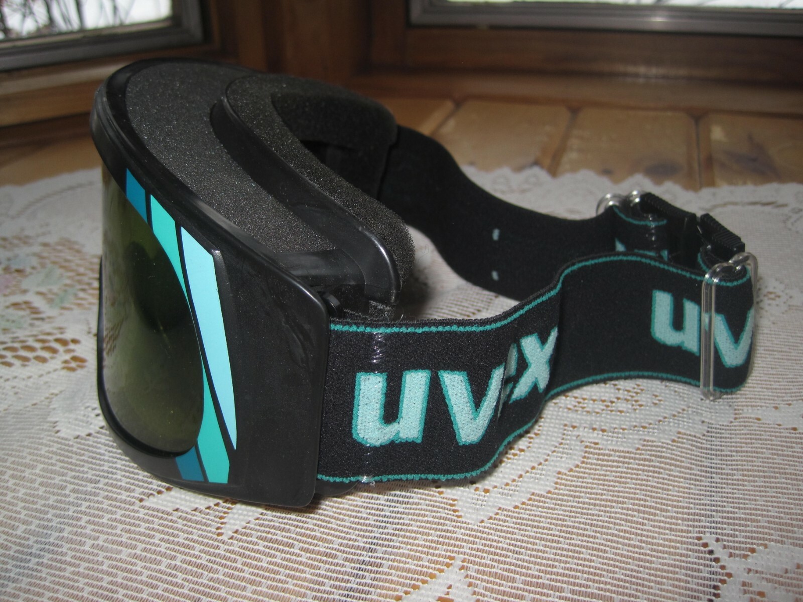 Vintage UVEX Double Lens Anti-Fog SIERRA Black Green GOGGLES Unworn?? USA