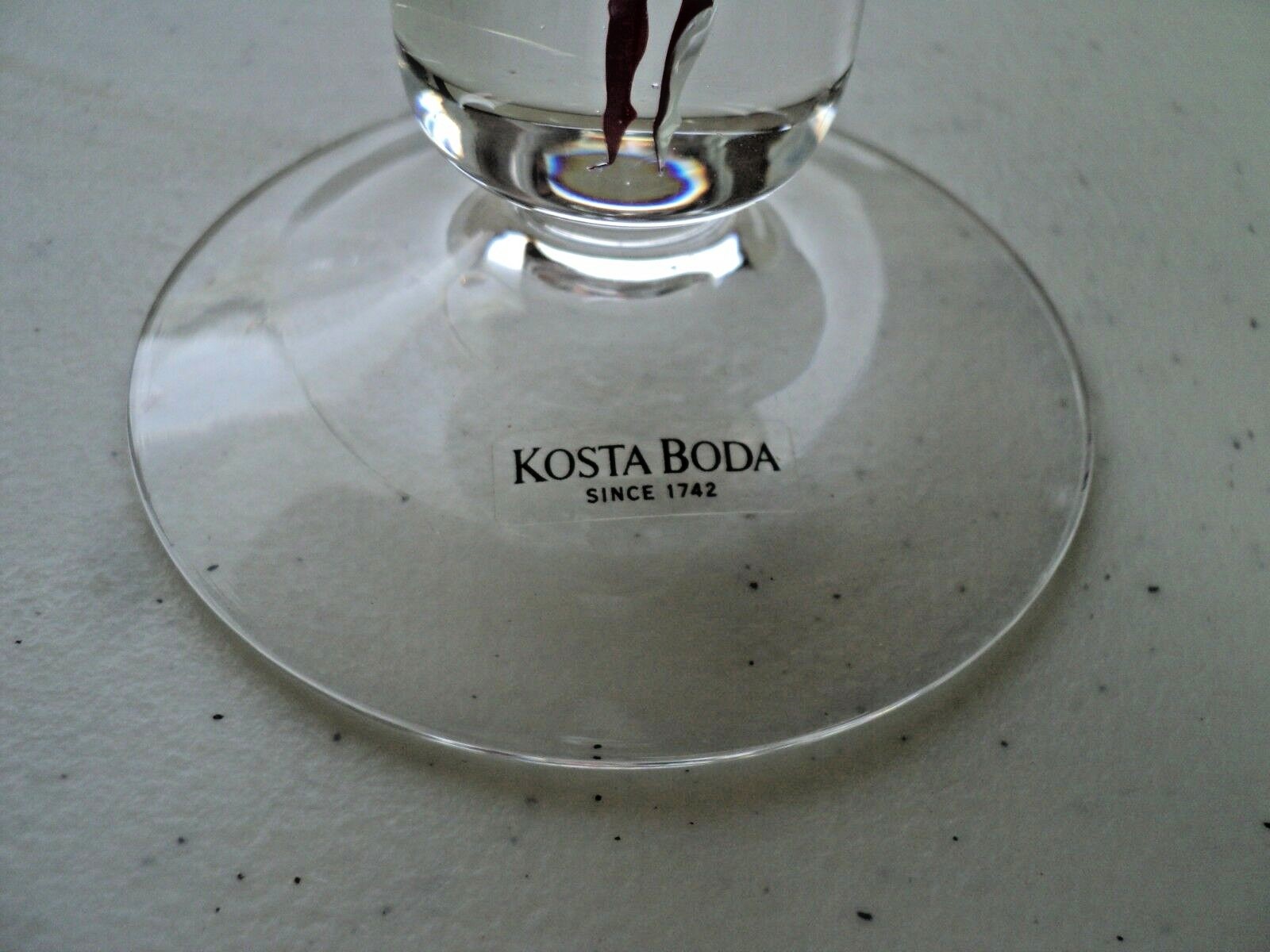 Kosta Boda Bertil Vallien Flying Man Series Champagne Glass Flute Signed Numbere