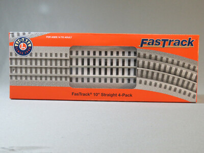 LIONEL FASTRACK WHITE 10'' STRAIGHT 4-PACK SNOW roadbed track boxed 6-85389 NEW