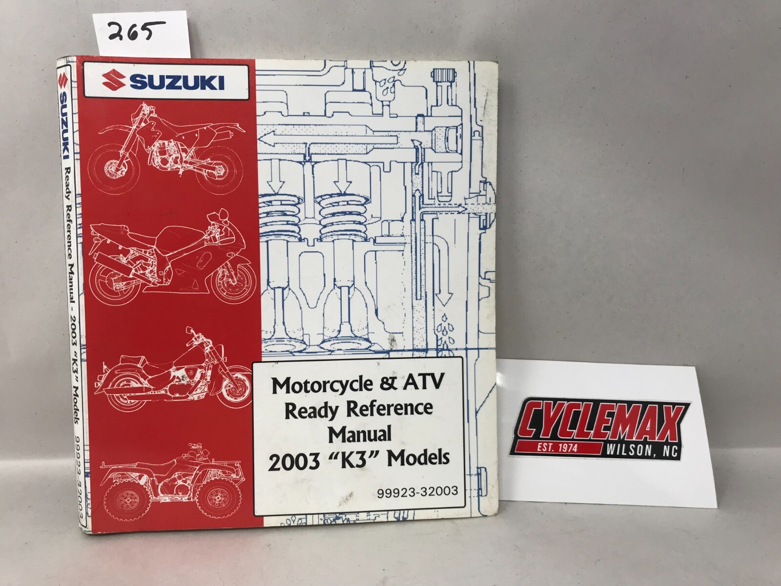 セット Suzuki Motorcycle & ATV 2003 K3 Ready Reference Manual OEM