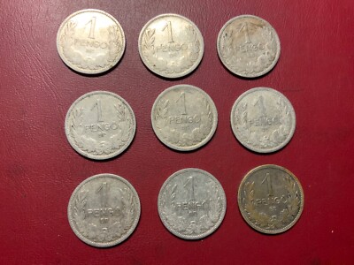 Ungarn 9 x 1 Pengö 1926 und 1927 Silber